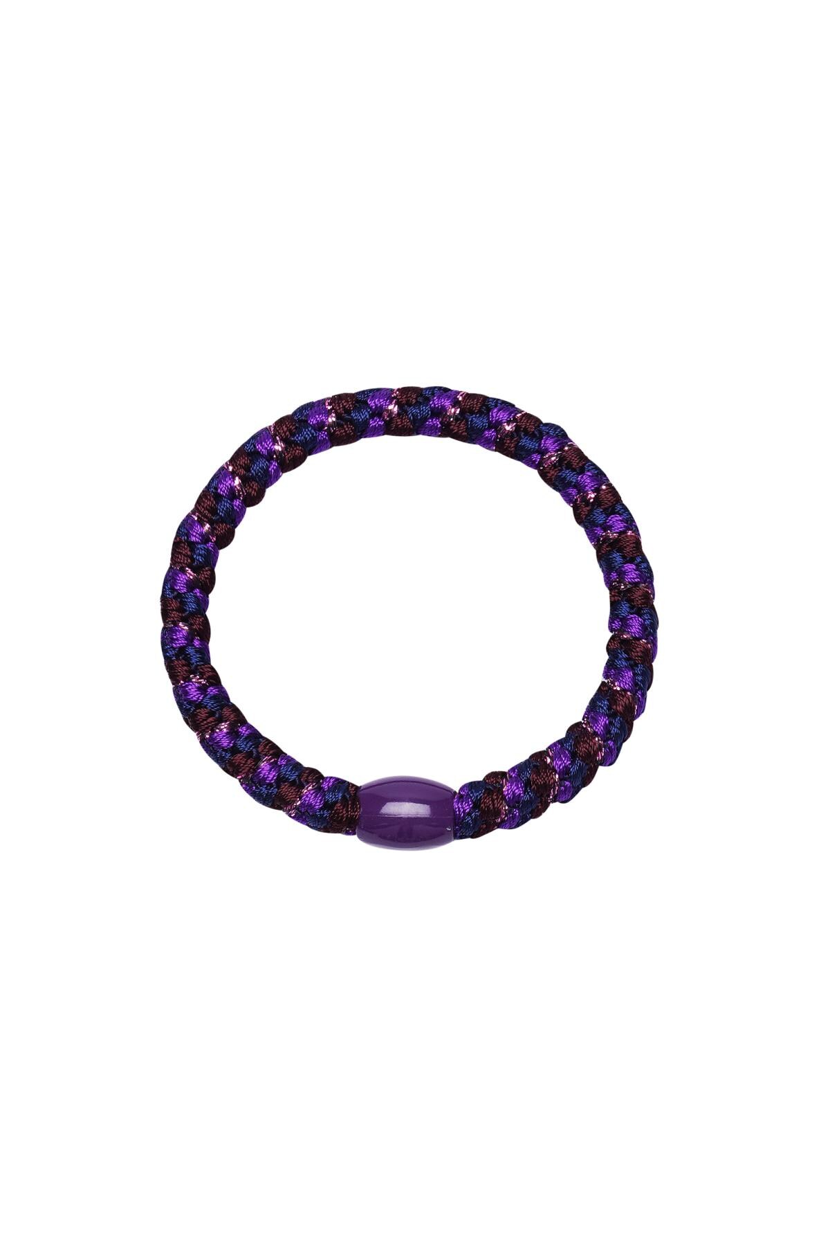 Hair tie bracelets 5-pack Purple Polyester h5 