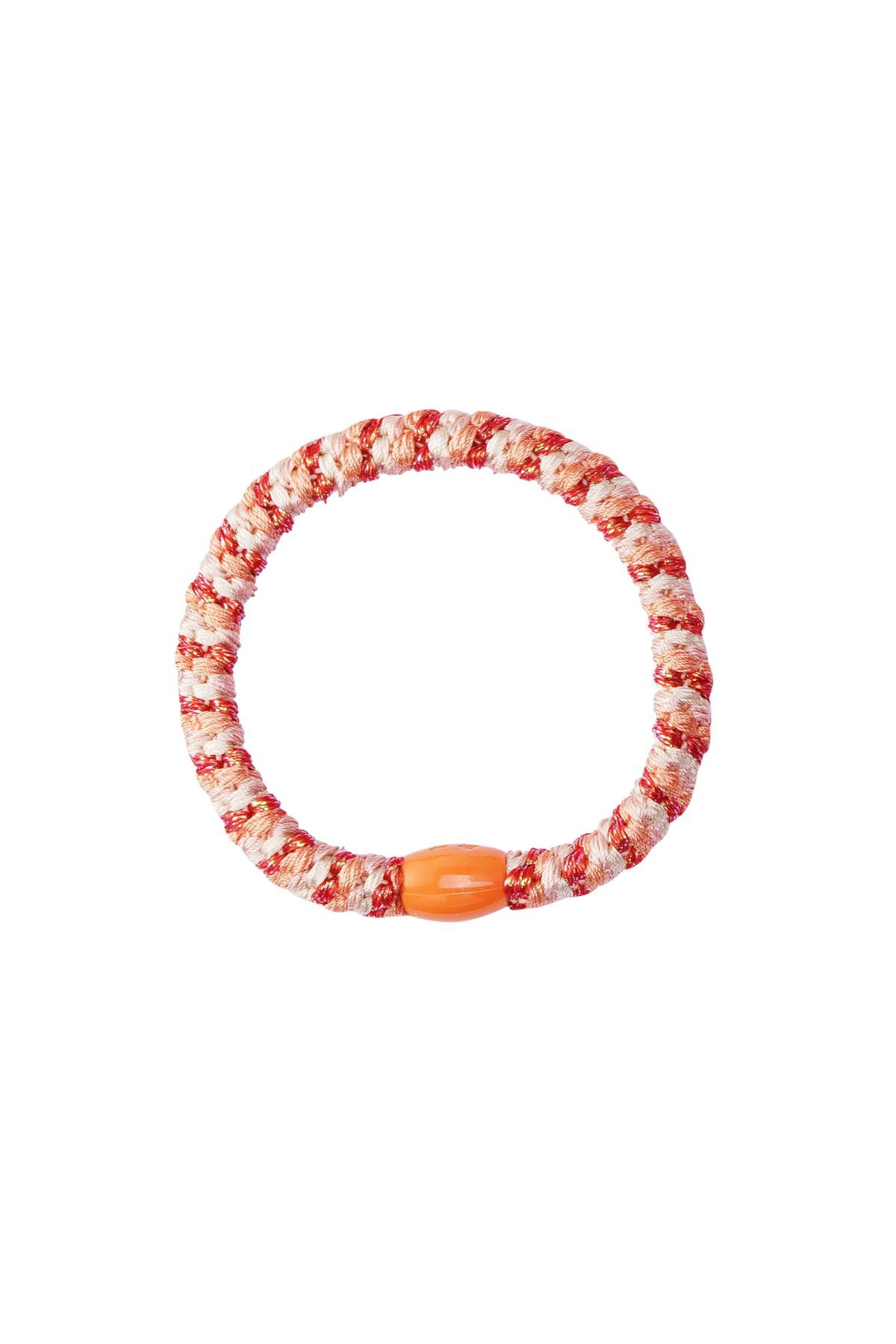 Hair tie bracelets 5-pack Coral Polyester 