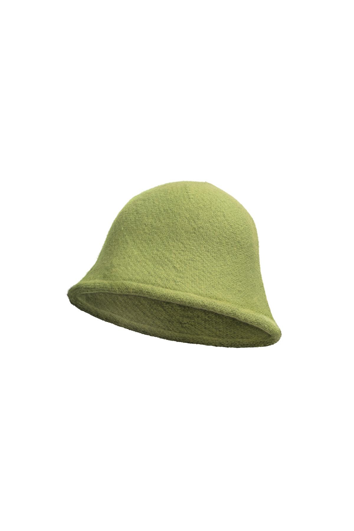 Bucket hat solid color Green Acrylic 