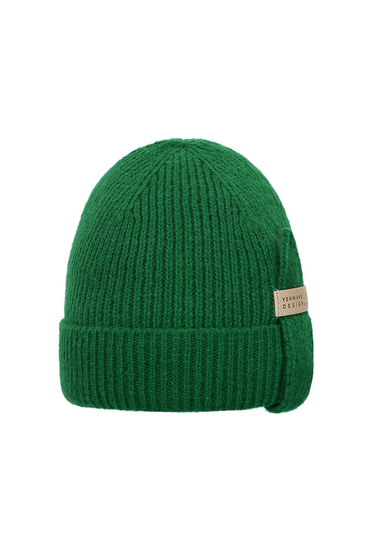 Beanie Yehwang Green Polyester h5 