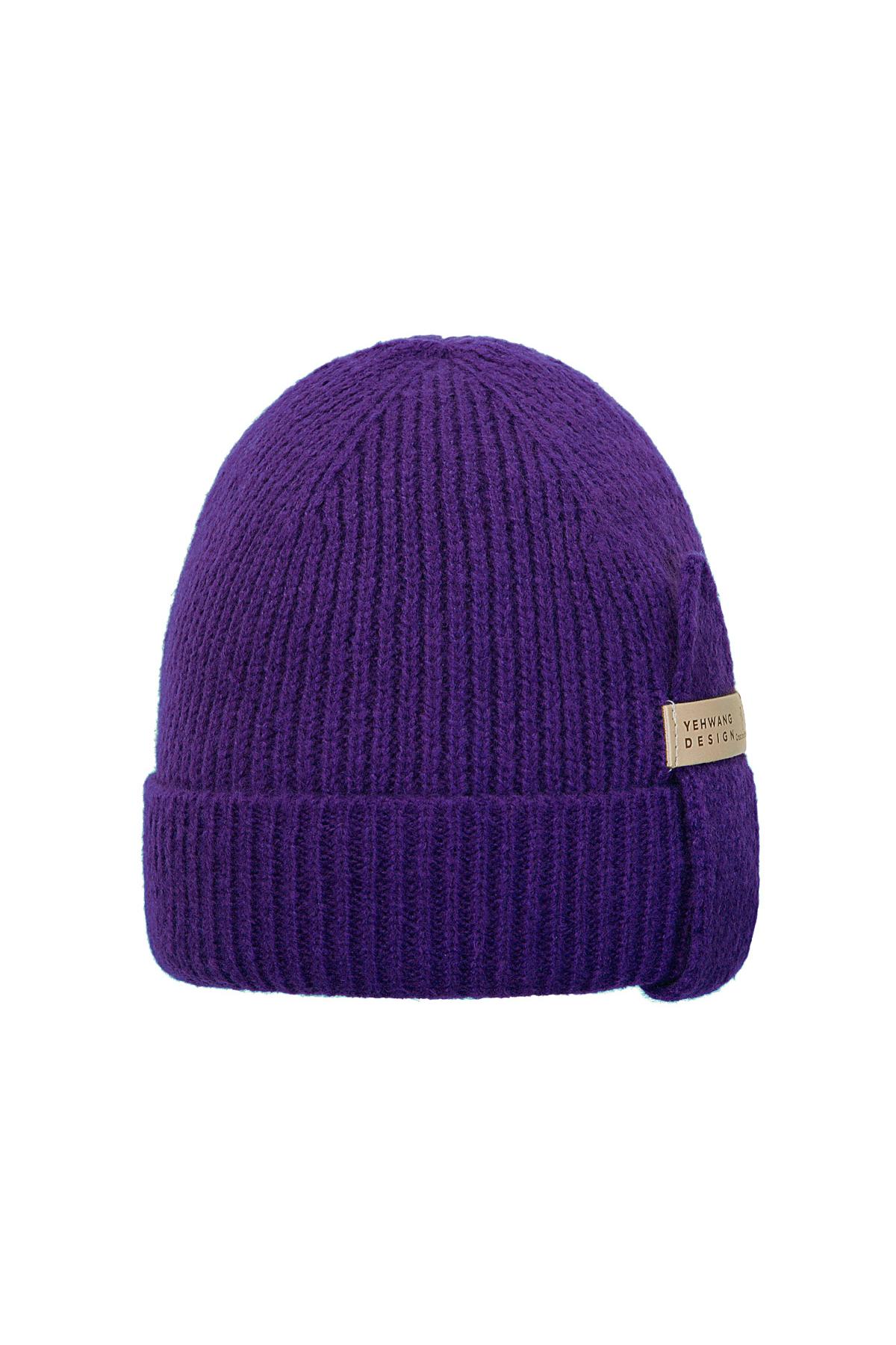 Beanie Yehwang Purple Polyester h5 