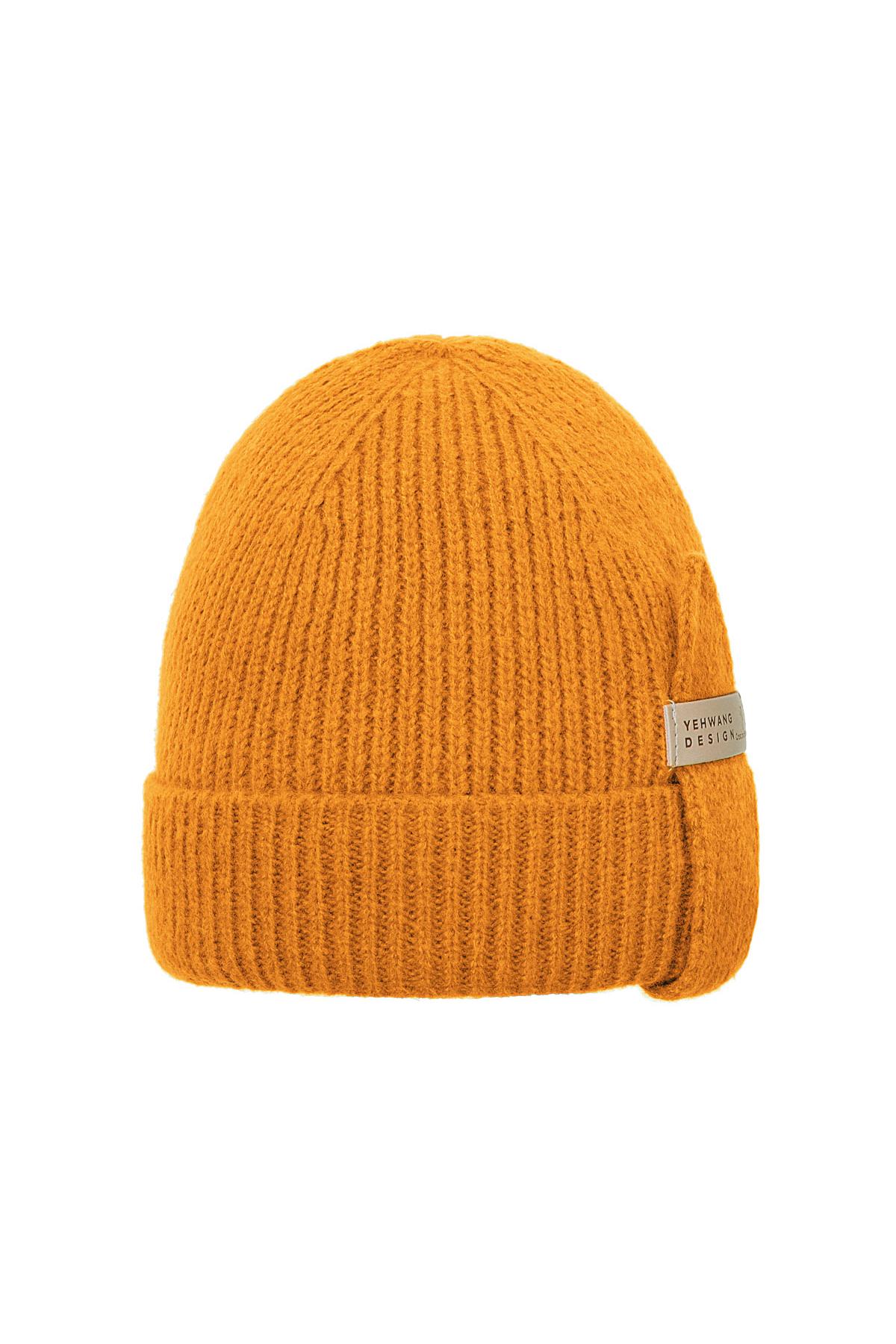 Beanie Yehwang Orange Polyester h5 