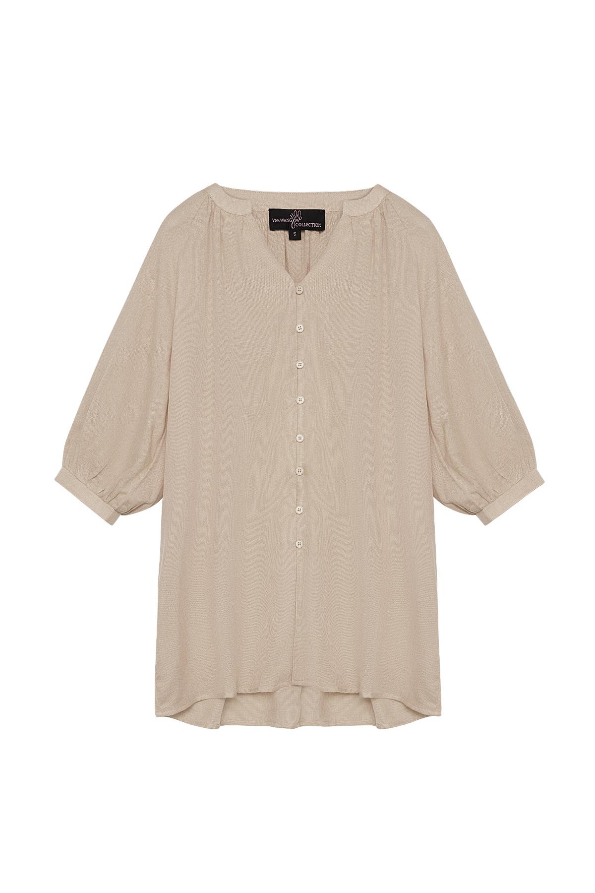 Basic blouse with buttons Beige S 