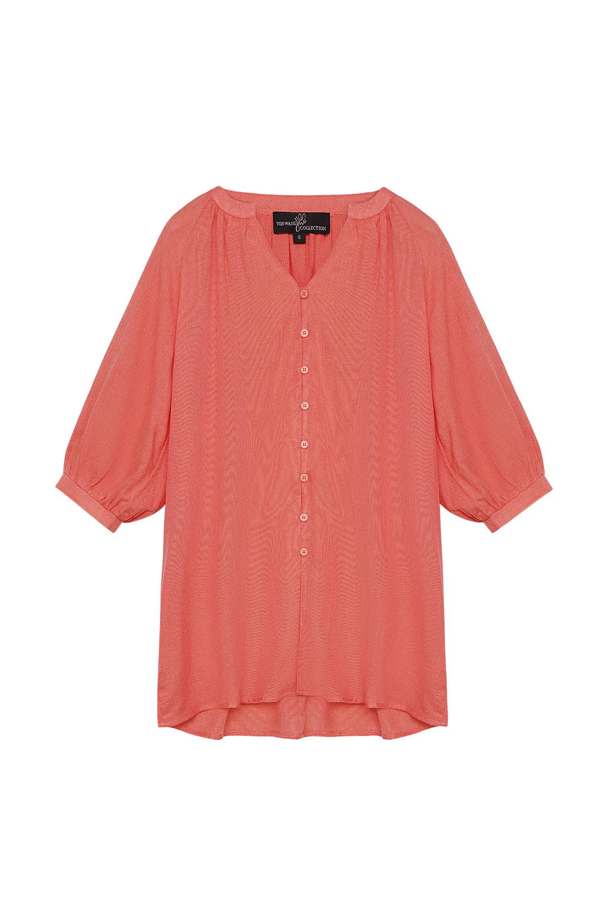 Basic blouse with buttons Coral S 