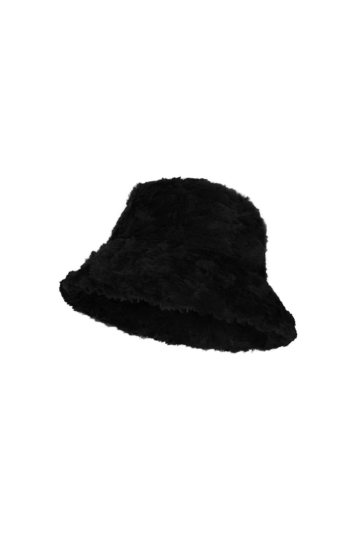 Bucket hat fluffy Black Polyester h5 