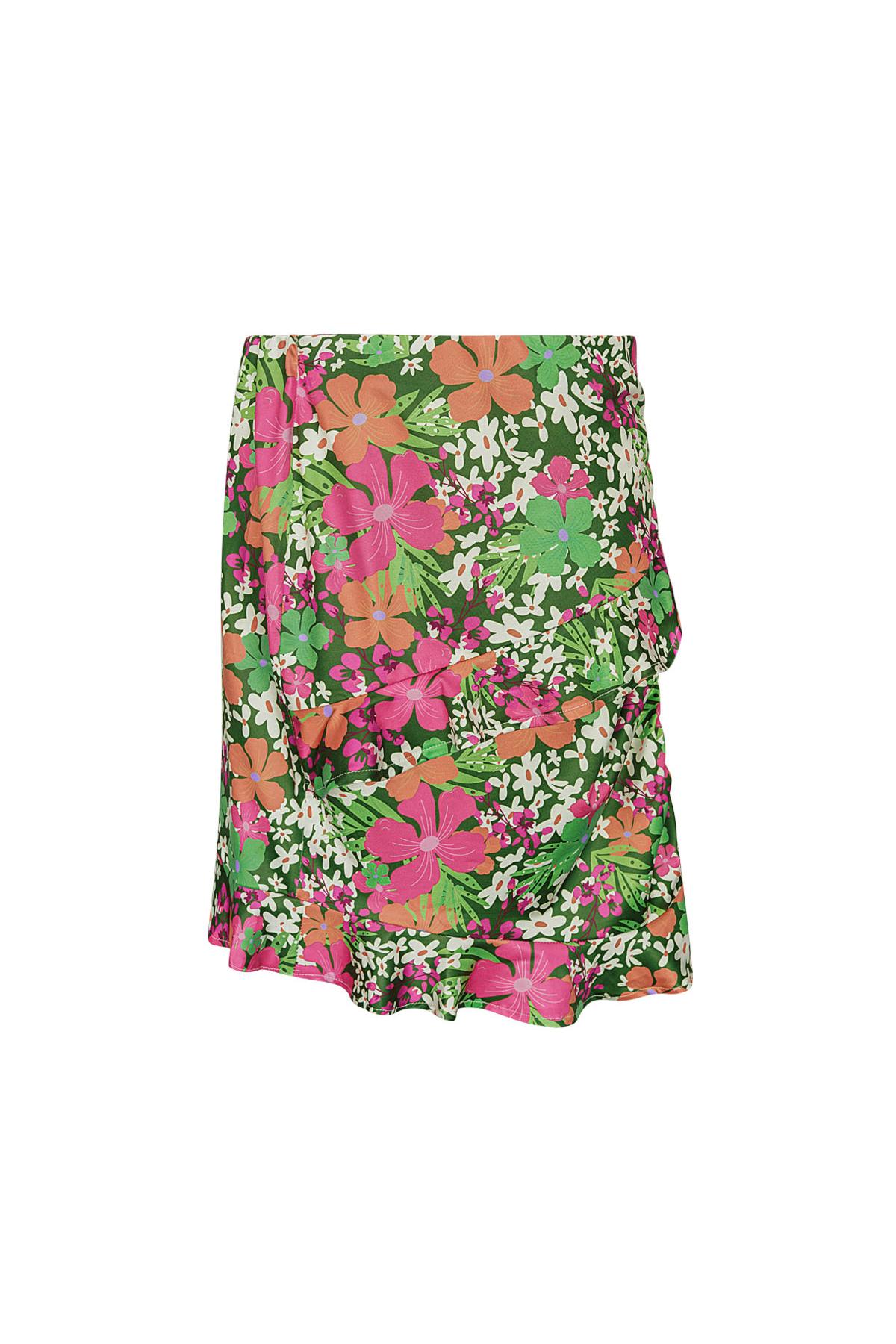 Skirt colorful flowers - green/pink Multi L h5 