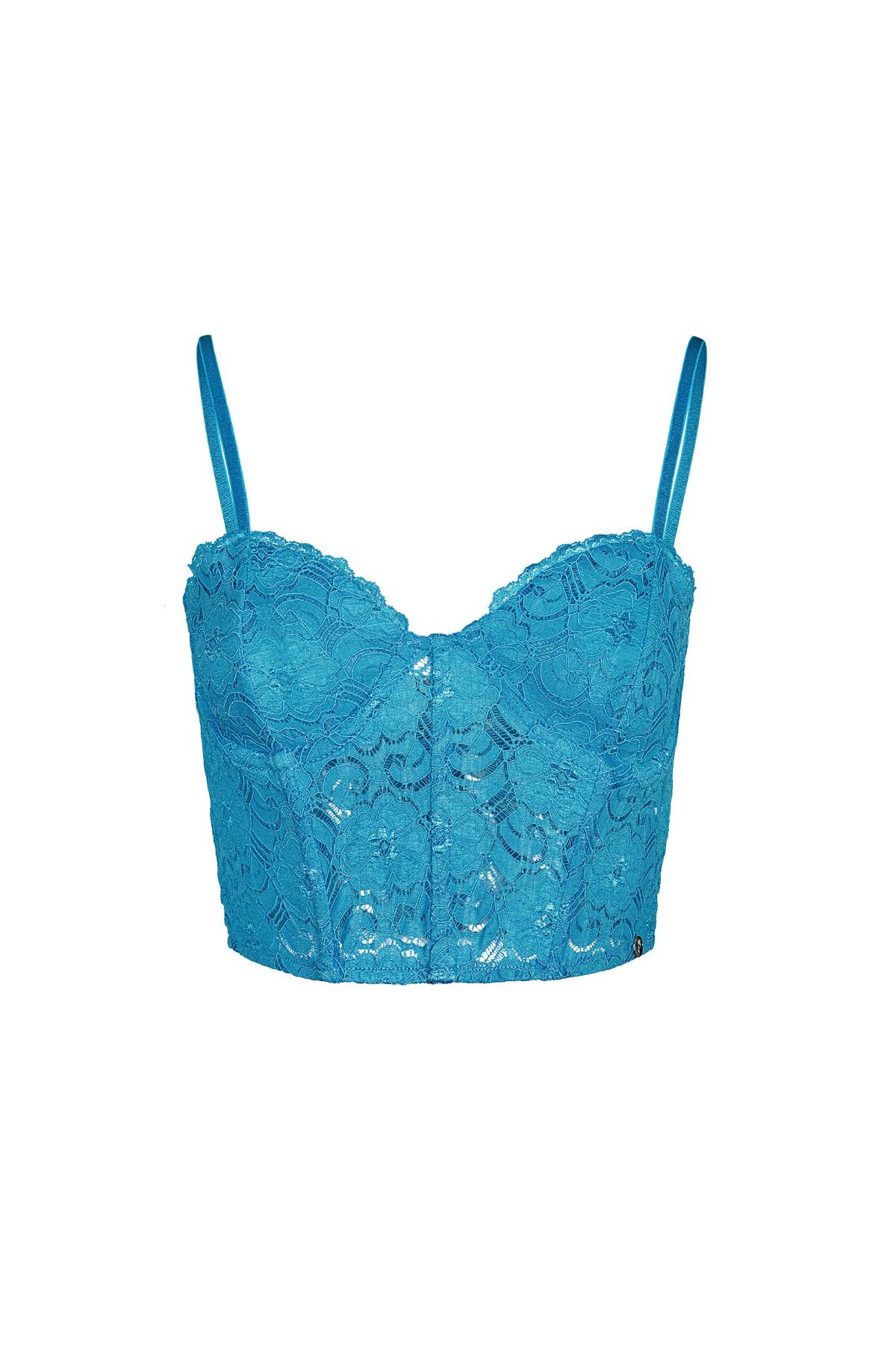 Lace crop top Blue M h5 