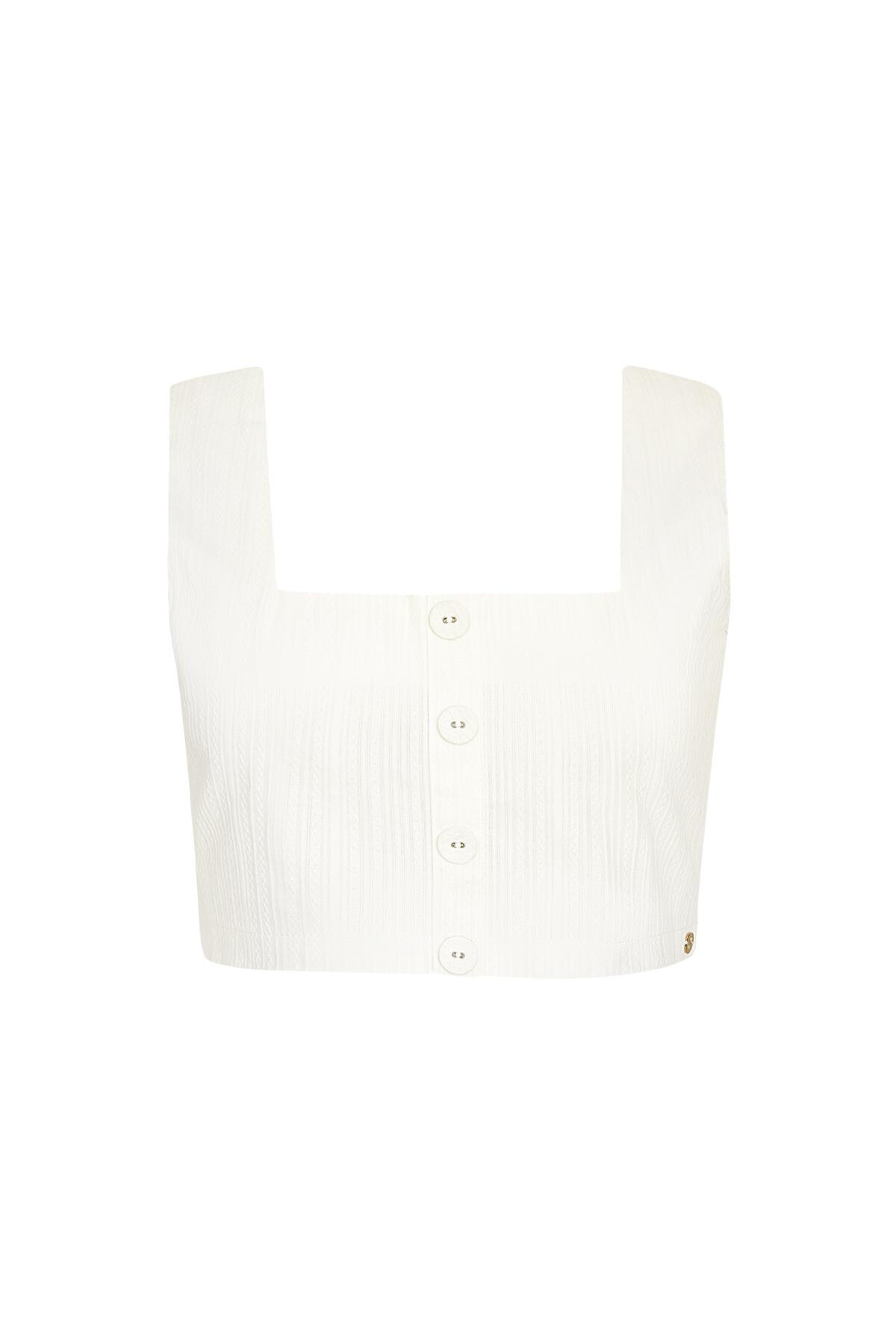 Crop top knot detail - white S 