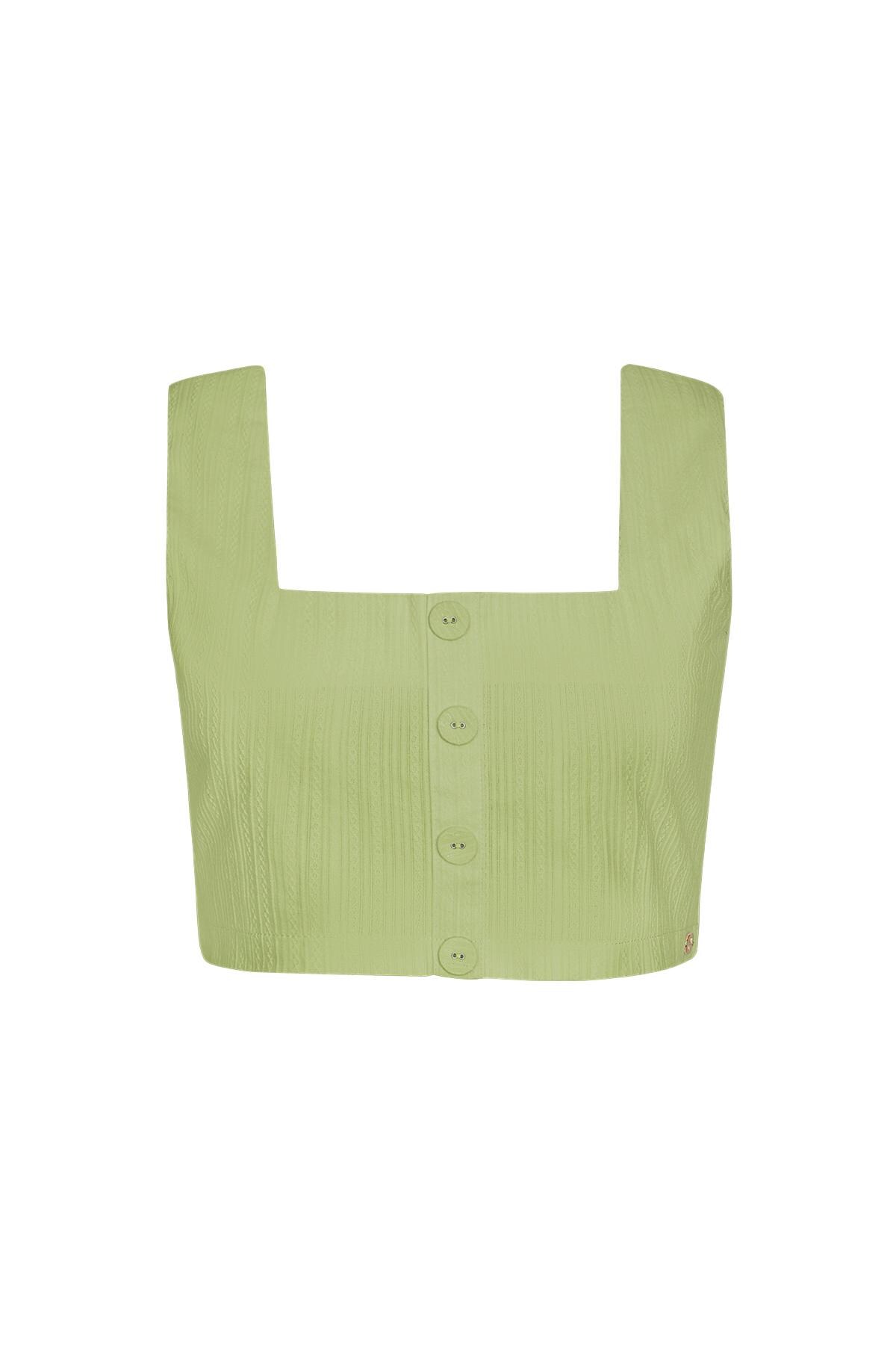 Crop top knot detail - green M h5 