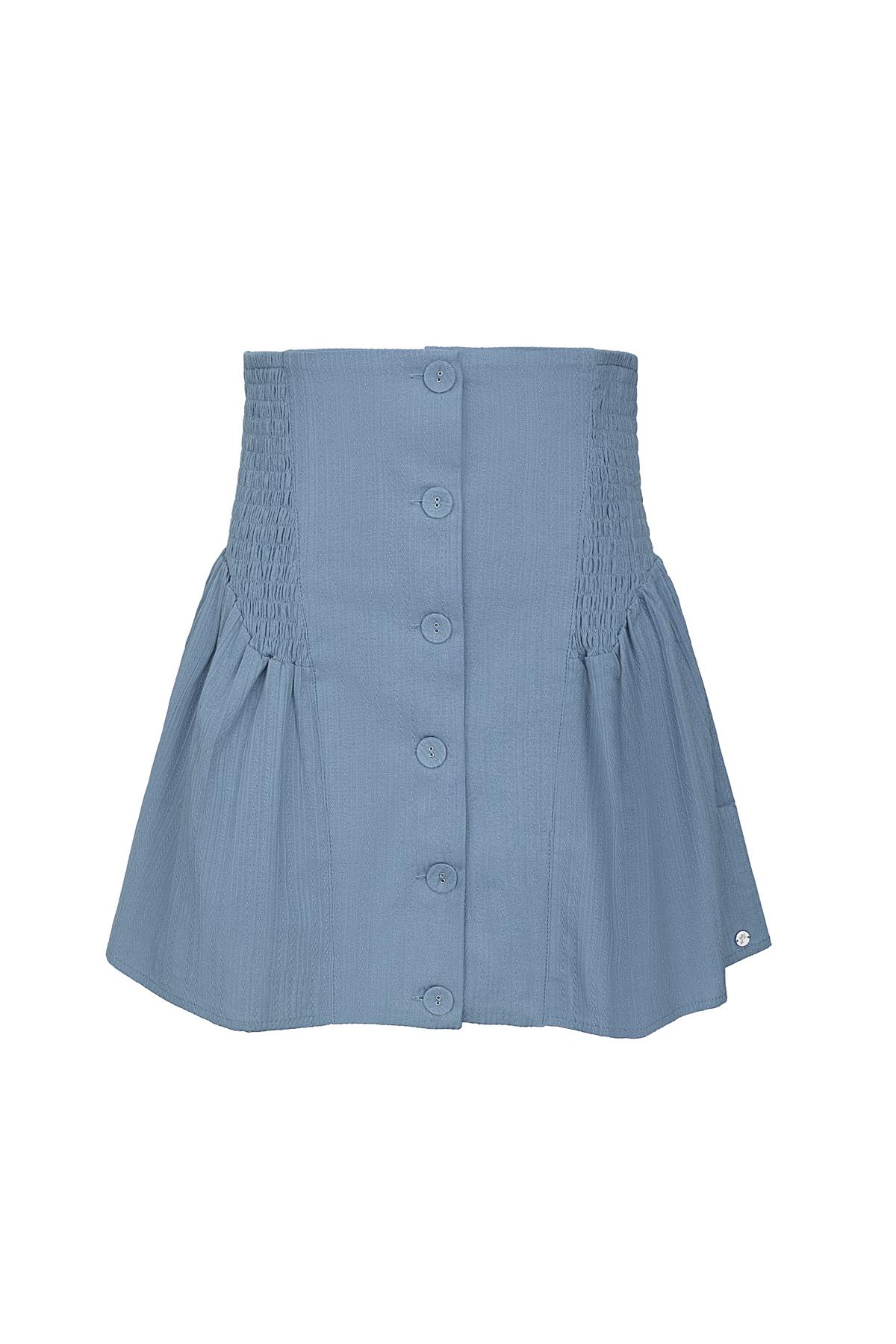 Skirt with buttons and smock detail Blue S h5 