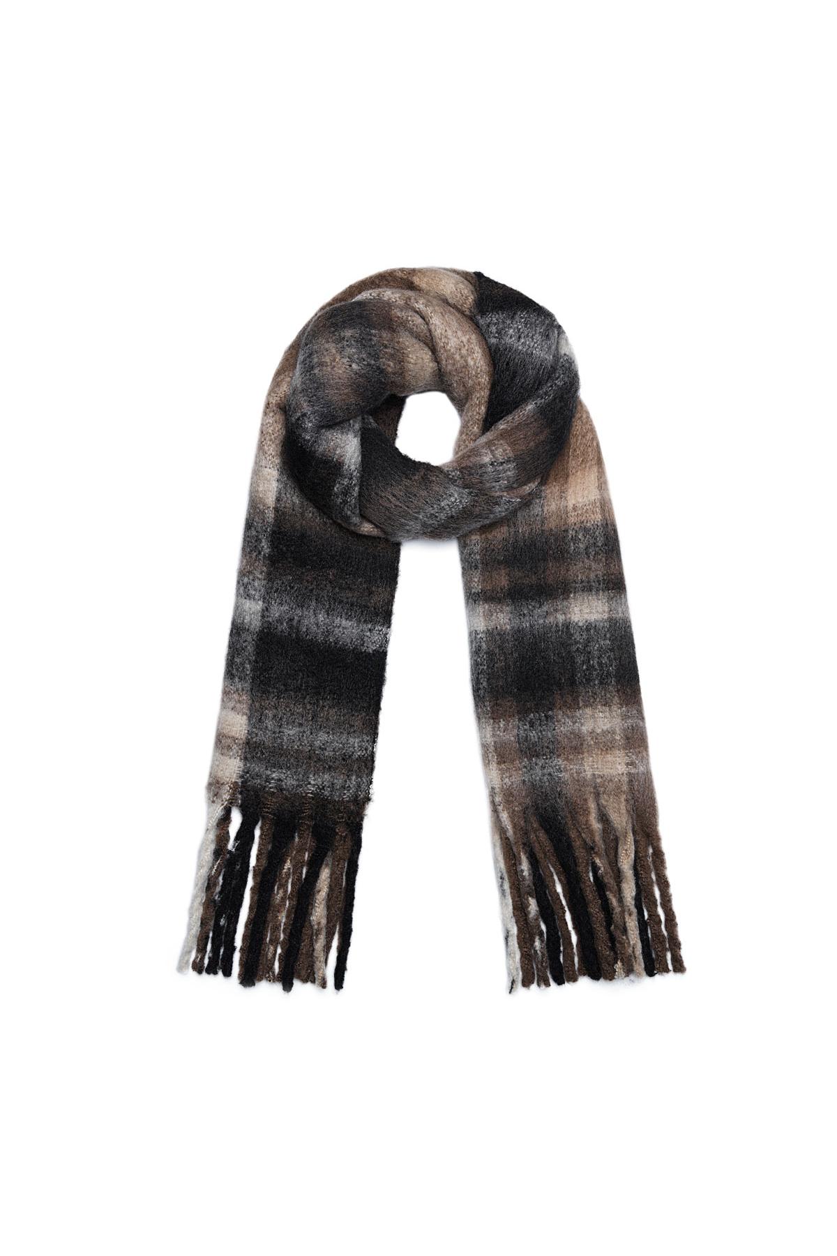 Scarf happy print Brown & Black Polyester h5 